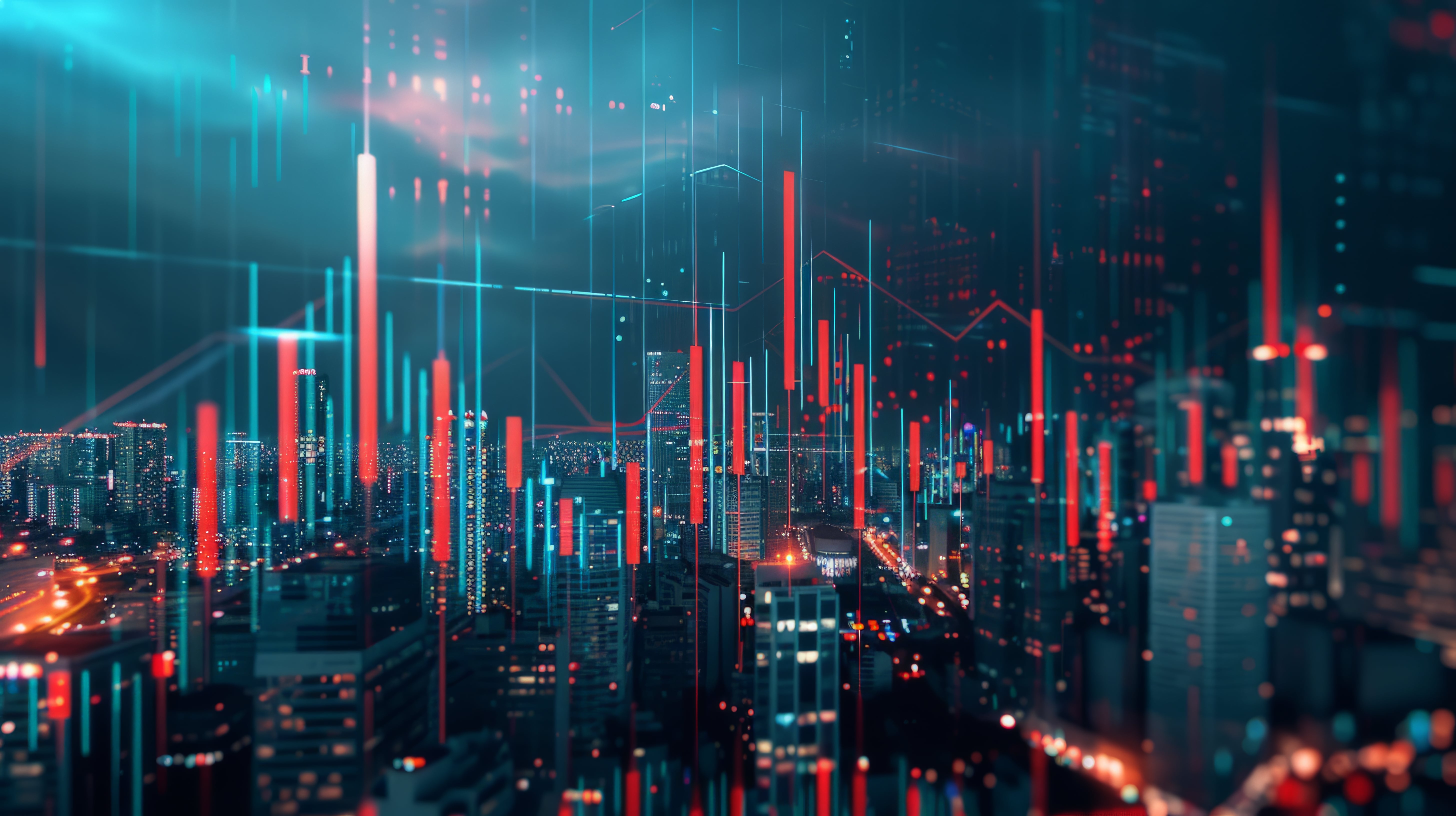 stock market digital graph chart led display concept background